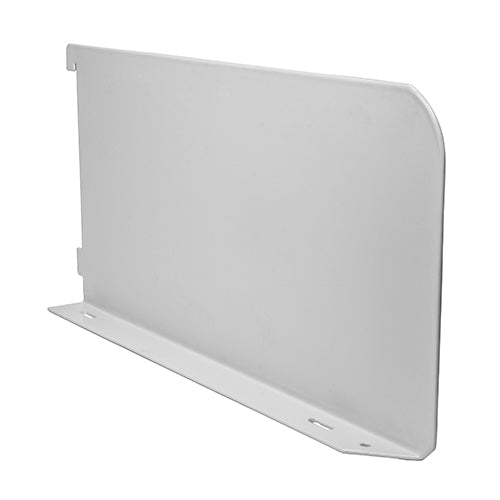 (BAG OF 1 PAIR) Twin Slot Shelf End – White Steel Shelf Support & End Stop for Wall Shelving Systems