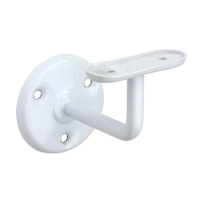 63mm Steel Handrail Brackets – White Epoxy Finish – Wall Mount Supports for Timber Stair Rails – Secure Wall Fixing Brackets for Indoor Balustrades (PACK OF 2)