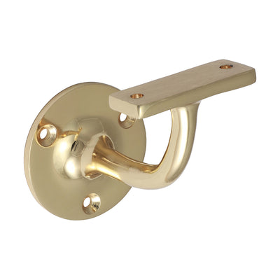 64mm Electro Brass Wall-Mounted Handrail Bracket for Timber Stair Rails & Indoor Balustrades (BAG OF 1)