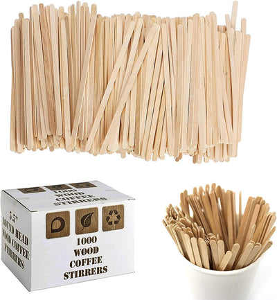 2000 Disposable Wooden Coffee Stirrers Sticks (140mm)