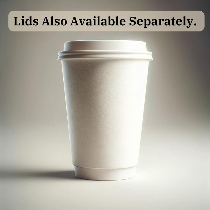 Barista+ 8oz Double Wall White Paper Cups for Hot & Cold Drinks