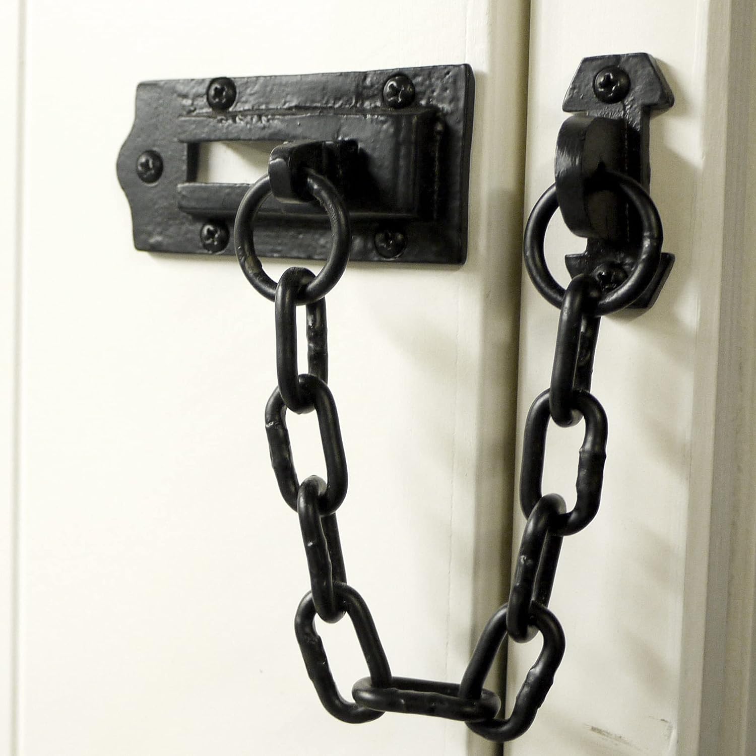 UAP Black Iron Hardware Door Chain - Sliding Door Chain for Front Door ...