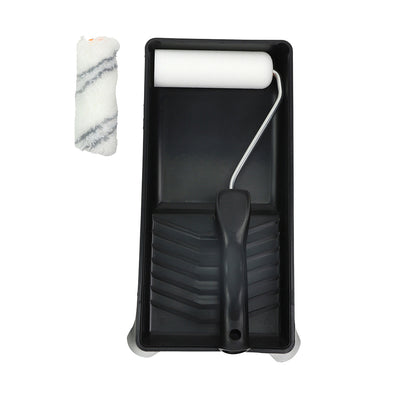 4 Inch Professional Mini Roller Frame & Tray Set | Woven Fabric, Foam Sleeves for Gloss, Emulsion
