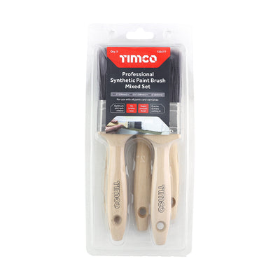 5 Piece Professional Synthetic Paint Brush Set | 1", 1 1/2", 2" Assorted Sizes, All Paints