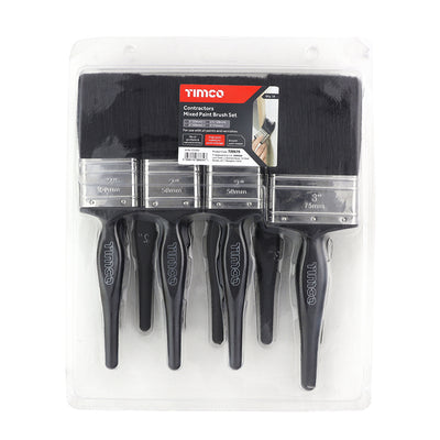10 Piece Contractors Mixed Paint Brush Set | Thick Bristles for Cutting In, All Paints & Varnishes