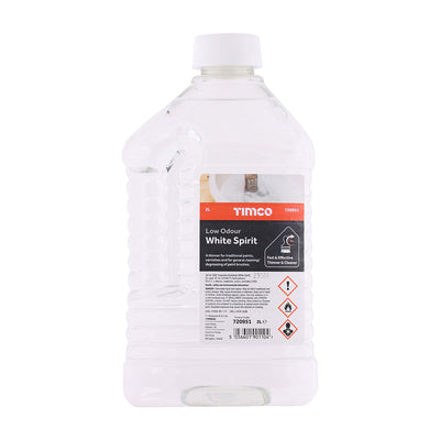 2 Litre Low Odour White Spirit | Fast & Effective Thinner Paint Cleaner Brush Degreaser Reduced Smell Solvent