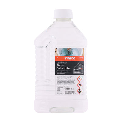 2 Litre Low Odour Turps Substitute | Turpentine Alternative Paint Thinner Brush Cleaner General Purpose Solvent