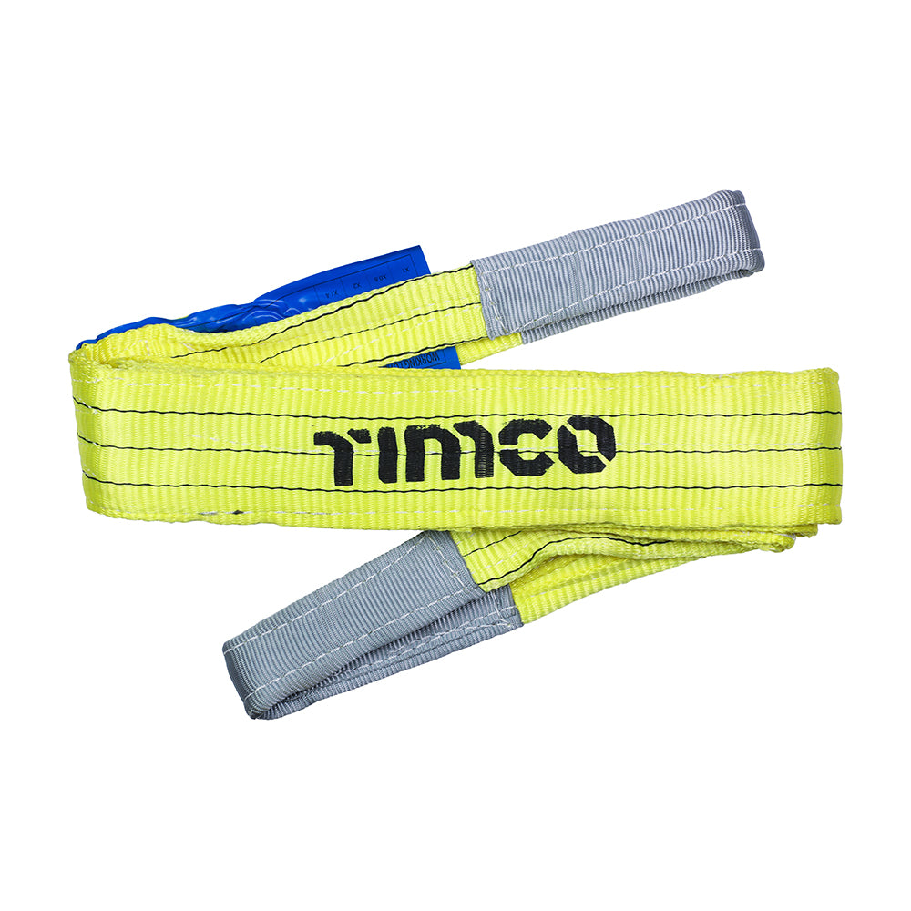 (BAG OF 1) Lifting Sling 3000kg / 3 Tonnes – Yellow Flat Polyester Duplex Webbing Sling for Heavy Loads