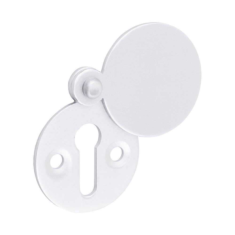 32mm Covered Escutcheon | Satin Anodised Aluminium Rotating Keyhole Cover | Privacy Lock Plate