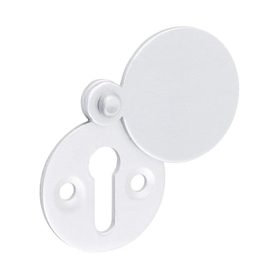 32mm Covered Escutcheon | Satin Anodised Aluminium Rotating Keyhole Cover | Privacy Lock Plate