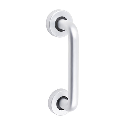 Concealed Fix D Shaped Pull Handle On Rose | Satin Anodised Aluminium Internal/External Door Pull