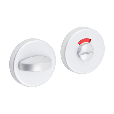 54mm Contractors Bathroom Thumb Turn & Release On Rose Set | Satin Anodised Aluminium WC Lock