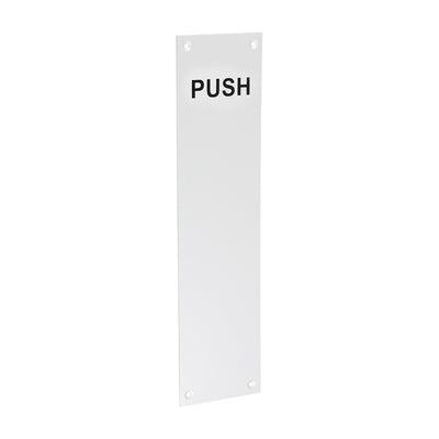 305mm x 76mm Finger Plate PUSH | Satin Anodised Aluminium Door Protection | Engraved Signage