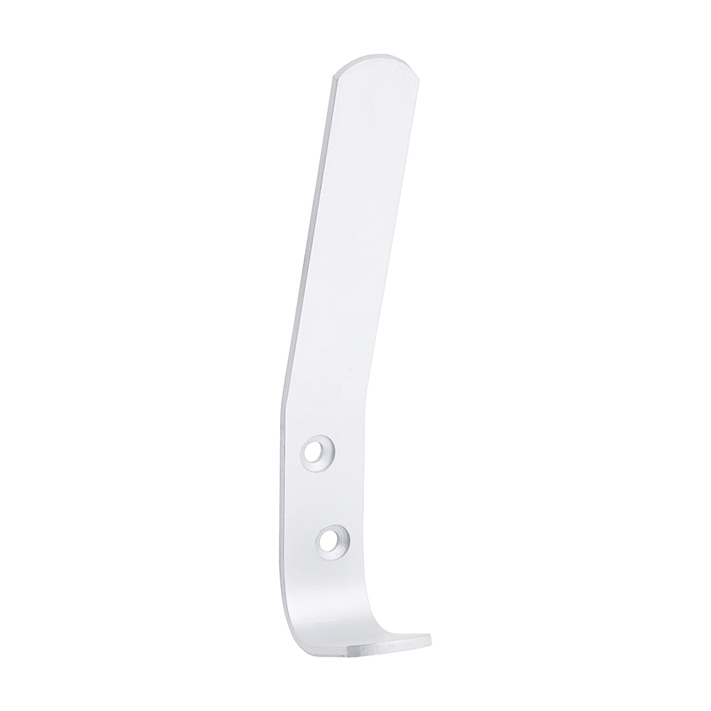 125mm x 19mm Hat & Coat Hooks | Satin Anodised Aluminium Wall or Door Hanger | Internal Use