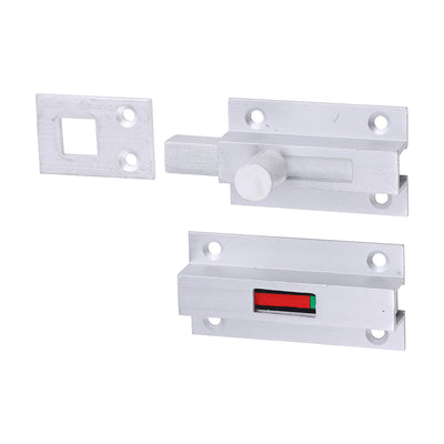 66mm x 32mm Bathroom Indicator Bolt | Satin Anodised Aluminium WC Lock | Occupied/Vacant