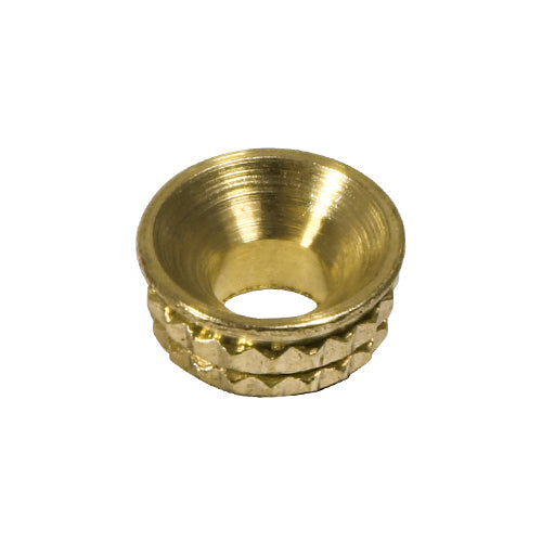 Knurled Inset Screw Cups – Solid Brass – Decorative Countersunk Screw Finish for Wood Panels