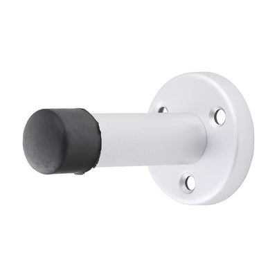 70mm Projection Door Stop | Satin Anodised Aluminium Wall or Skirting Mount | Rubber Buffer
