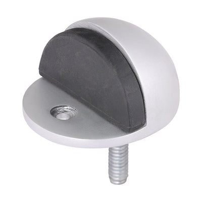 50mm Oval Door Stop | Satin Anodised Aluminium Floor Mounted Buffer | Concealed Fixing