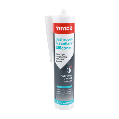 300ml Clear Bathroom & Sanitary Silicone Sealant – Waterproof, Flexible & Mould Resistant Shower Caulk (PACK OF 1)