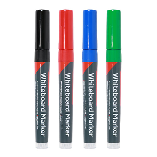 (PACK OF 4) Builders Permanent Markers – Fine Tip Mixed Colours (Blue, Black, Red, Green) – Quick Drying, UV & Water Resistant