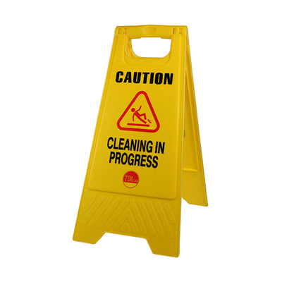 610 x 300 x 30mm A-Frame Safety Sign – Caution Cleaning in Progress – Foldable Double-Sided Yellow Warning Sign for Workplace, Shops & Public Areas (BAG OF 1)