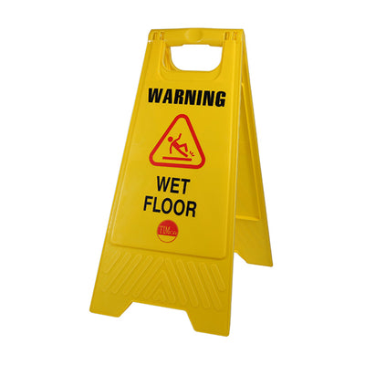 610 x 300 x 30mm A-Frame Safety Sign – Warning Wet Floor – Foldable Double-Sided Yellow Floor Sign for Cleaning & Workplace Safety (BAG OF 1)