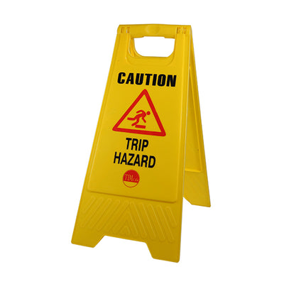 610 x 300 x 30mm A-Frame Safety Sign – Caution Trip Hazard – Foldable Double-Sided Yellow Warning Board for Worksites, Walkways & Public Areas (BAG OF 1)