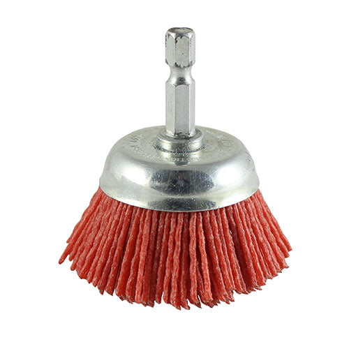 50mm Drill Cup Brush – Nylon, Wire Brush for Polishing, Deburring & Surface Cleaning - Pack of 1 (50SCN)