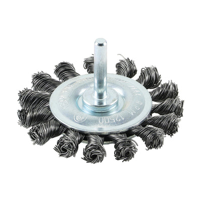 75mm Drill Wheel Brush – Twisted Knot Steel Wire, Wire Brush for Rust, Paint & Weld Cleaning - Pack of 1 (75SWT)