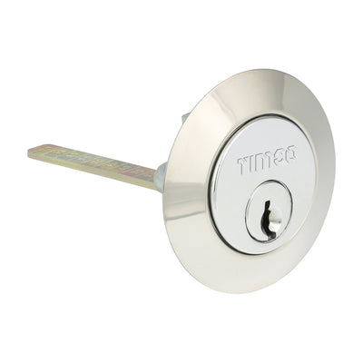 32mm Chrome Rim Cylinder | Replacement Nightlatch Barrel Lock | 5 Pin Mechanism
