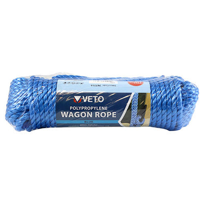 9mm x 27m Blue Polypropylene Wagon Rope – Strong Waterproof General Purpose Rope for Tarpaulins, Canopies & Outdoor Use (PACK OF 1)