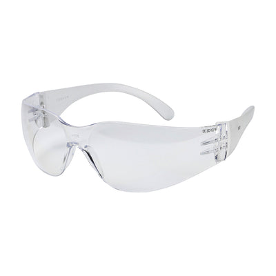 (BAG OF 1) One Size Clear Standard Safety Glasses – Lightweight Frameless Eye Protection with Anti-Scratch UV-Resistant Polycarbonate Lenses