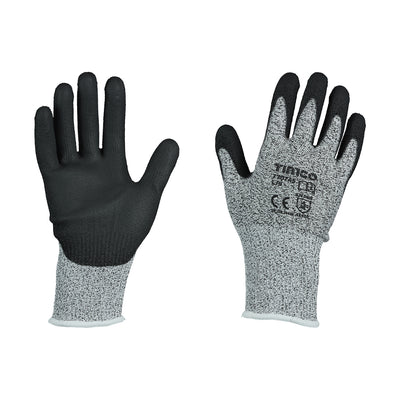 (1 PAIR) High Cut Resistant Gloves X Large – PU Coated HPPE & Glass Fibre Safety Gloves for Construction, Manufacturing & Glass Handling