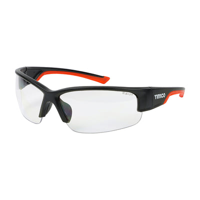 (BAG OF 1) Clear Lens Premium Safety Glasses – Impact & UV Protection Eye Wear for Worksite, Construction, and Laboratory Use – One Size