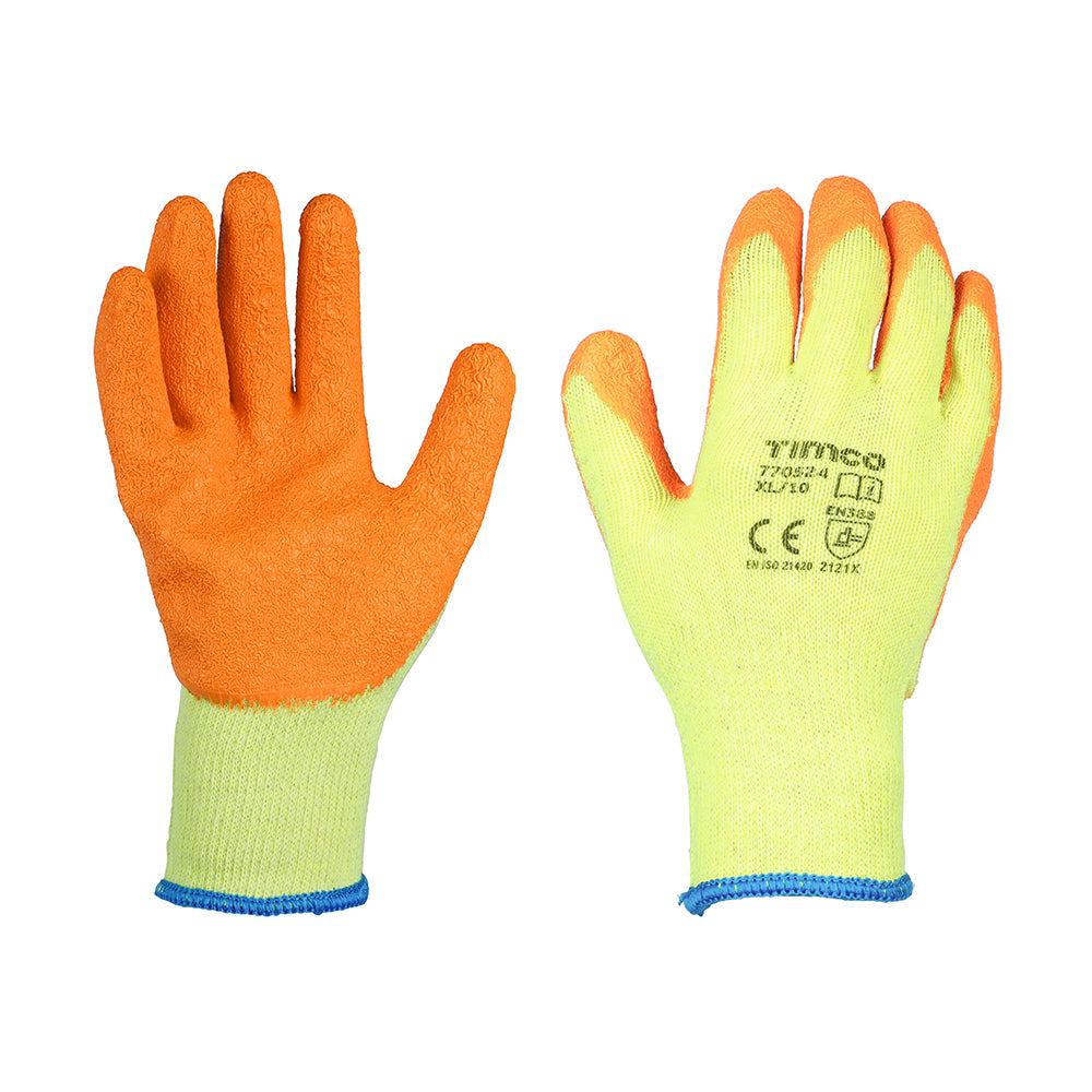 (BAG OF 12 PAIRS) Eco-Grip Gloves M/L/XL – Crinkle Latex Coated Polycotton Work Gloves – Strong Grip & Comfort for General Use – Multi Pack