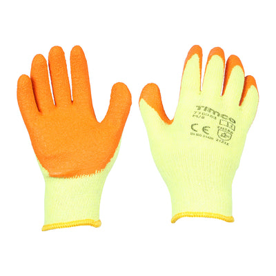 (BAG OF 12 PAIRS) Eco-Grip Gloves M/L/XL – Crinkle Latex Coated Polycotton Work Gloves – Strong Grip & Comfort for General Use – Multi Pack