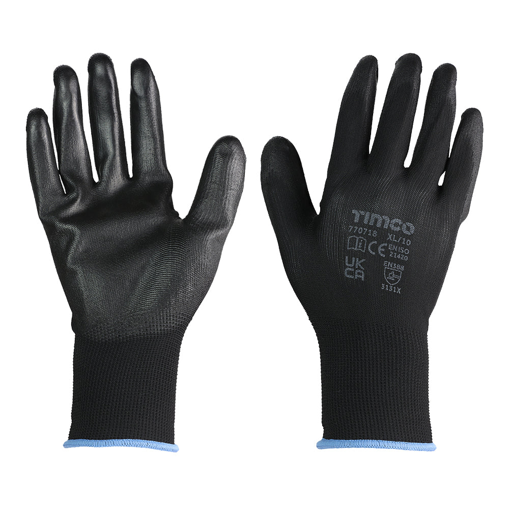 Multi Pack Durable Grip Gloves | PU Coated Polyester | Precision Work Dexterity Safety Gloves
