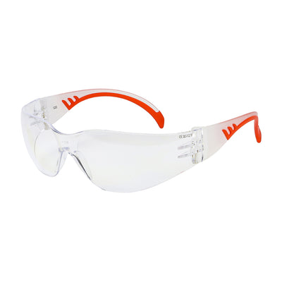 (BAG OF 1) One Size Clear Comfort Safety Glasses – Polycarbonate Anti-Scratch Lens, UV Protection & Frameless Design