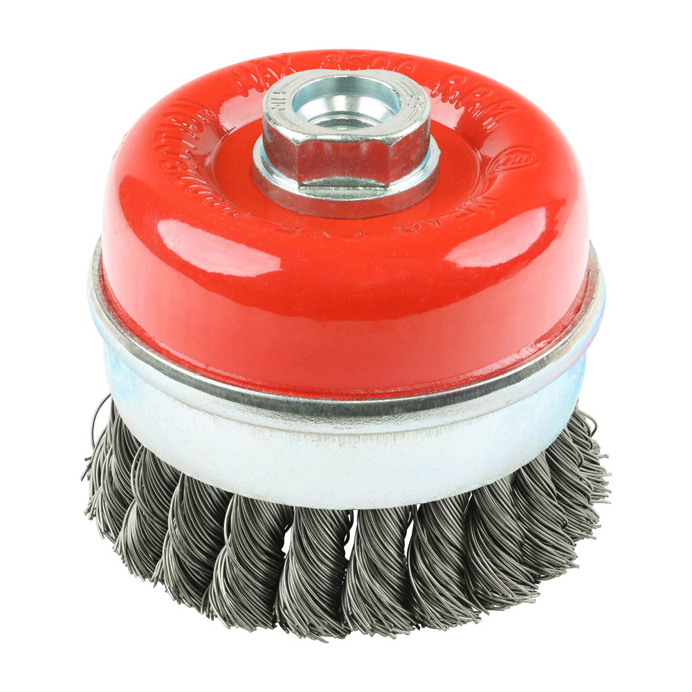 Angle Grinder Cup Brush – Twisted Knot Stainless Steel, Heavy Duty Wire Brush for Rust & Weld Cleaning