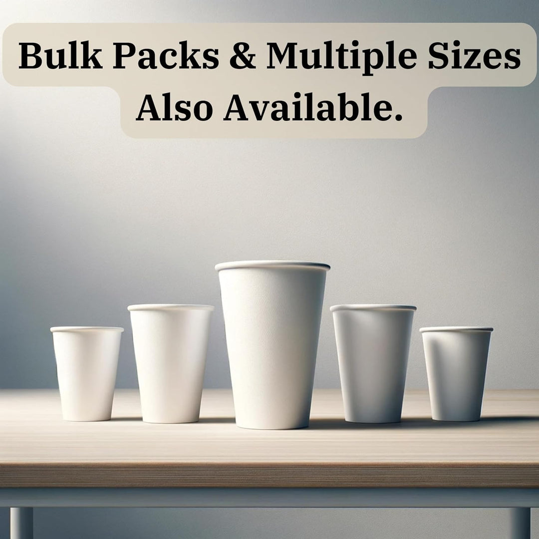 Barista+ 8oz Double Wall White Paper Cups for Hot & Cold Drinks