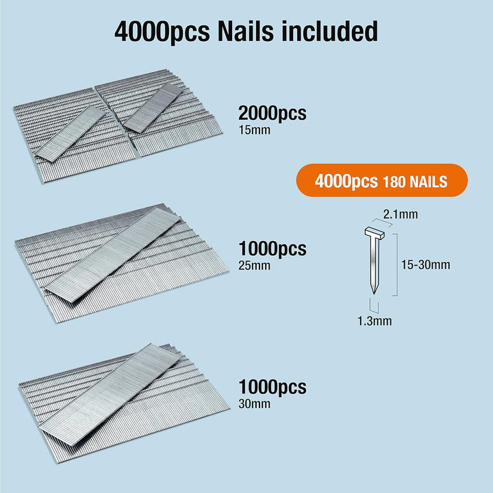 Tacwise 0205 Type 180 / 15-30 mm Galvanised 18G Brad Nails, Pack of (4000)