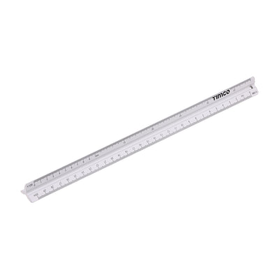 300mm Triangular Scale Ruler | 6 Scales Laser Etched Solid Aluminium Architect & Engineer Drafting Tool