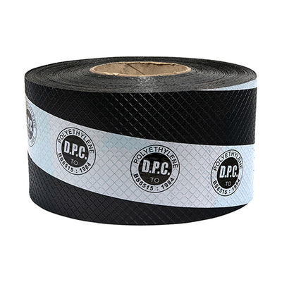 (1 ROLL) Damp Proof Course - Black Recycled Polyethylene DPC Barrier for Brick & Block Walls