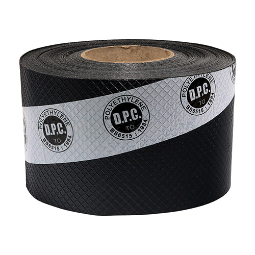 (1 ROLL) Damp Proof Course - Black Recycled Polyethylene DPC Barrier for Brick & Block Walls