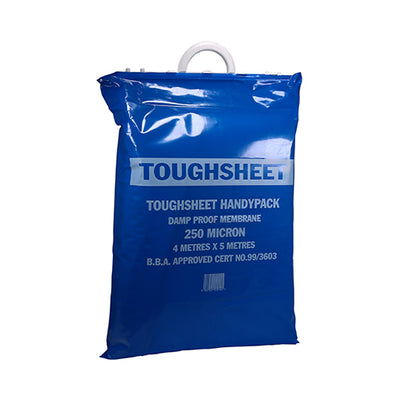 4m x 5m Toughsheet Damp Proof Membrane - Blue Polyethylene Handy Pack - BBA Certified (BAG OF 1)