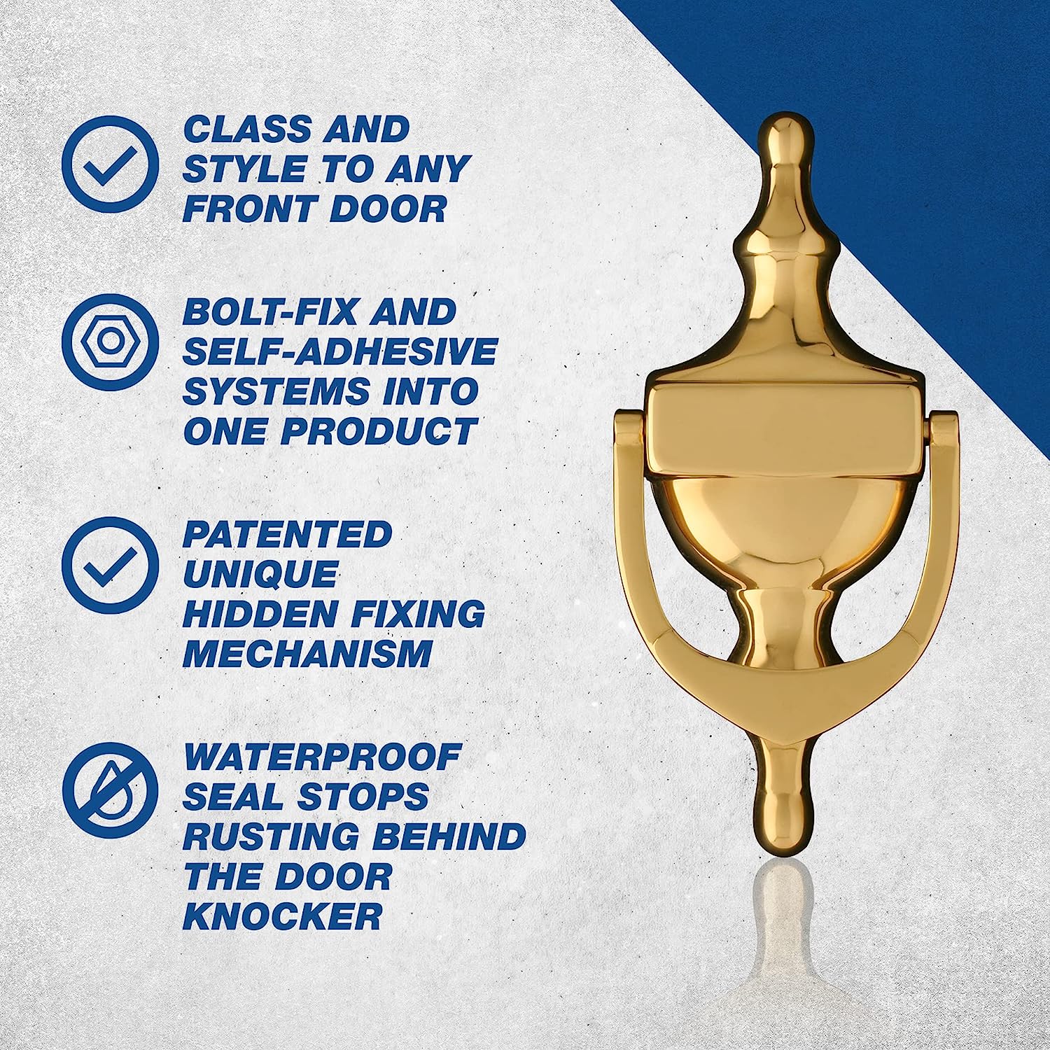 (Gold) Door Knocker 6" Victorian Urn Door Knocker For Front Door With ...