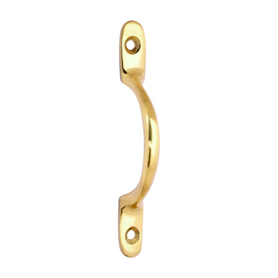 160mm & 100mm Traditional Pattern Sash Pull Handle – Polished Brass Window Lift for Sash Windows