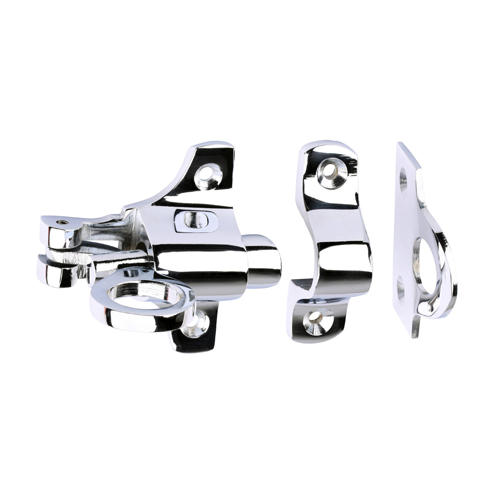 Fanlight Catch – Polished Chrome Solid Brass Window Latch for Bottom-Hung Casement & Loft Hatch