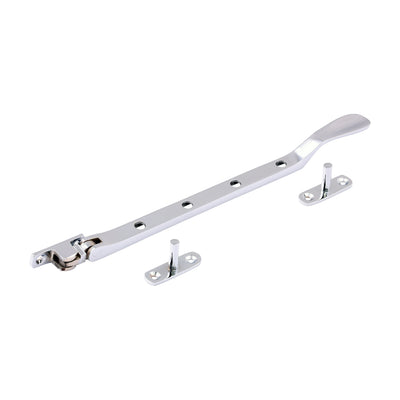 3.5 x 25mm Victorian Pattern Casement Stay – Satin Chrome Window Stay for Timber Casement Windows