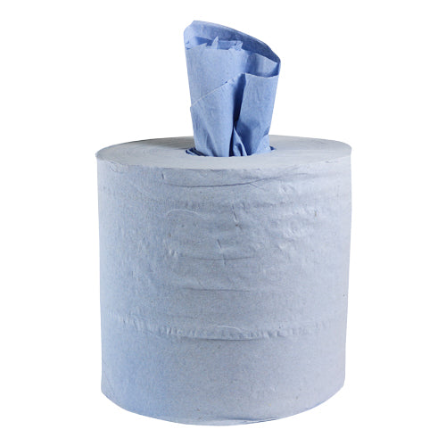 150m x 170mm Blue Centrefeed Rolls – 2 Ply Paper Towels for Cleaning, Spills & Hand Drying (Pack of 6)
